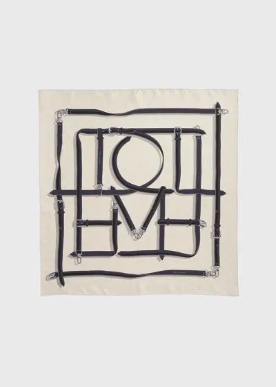 Totême Monogram-print Silk Scarf In Snow