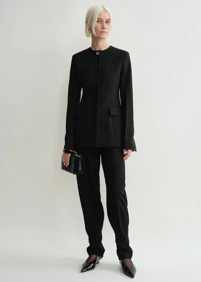 Totême Collarless Cinched Jacket Black