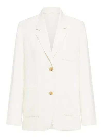 Totême Cotton Blend Blazer In Meringue