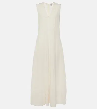 Totême Cotton-blend Maxi Dress In White