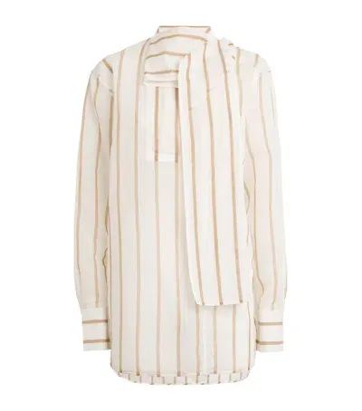 Totême Cotton-silk Striped Scarf Shirt In White