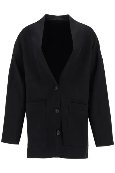 Totême Cotton Twill Jacket-cardigan In Black