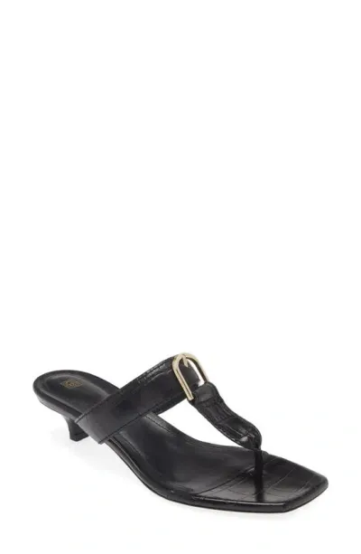 Totême 35mm Croc Embossed Leather Thong Sandals In Black