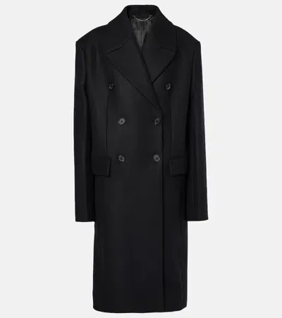 Totême Double-breasted Wool-blend Coat In Black