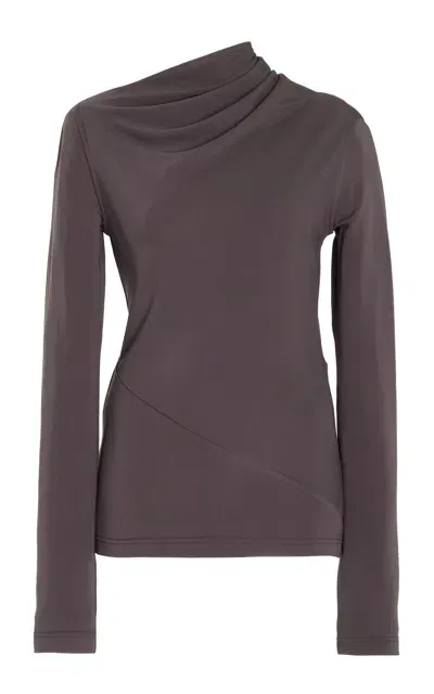 Totême Draped Jersey Top In Grey