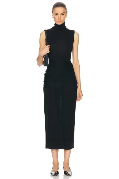 Totême Draped Knit Dress In Black