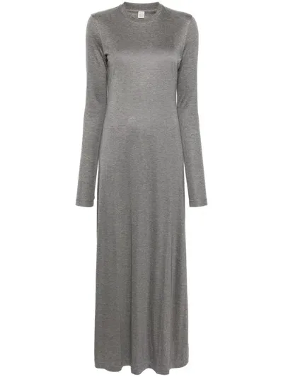 Totême Jersey Lyocell Maxi Dress In Grey