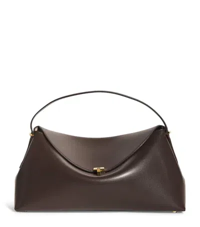 Totême Leather T-lock Top-handle Bag In Brown