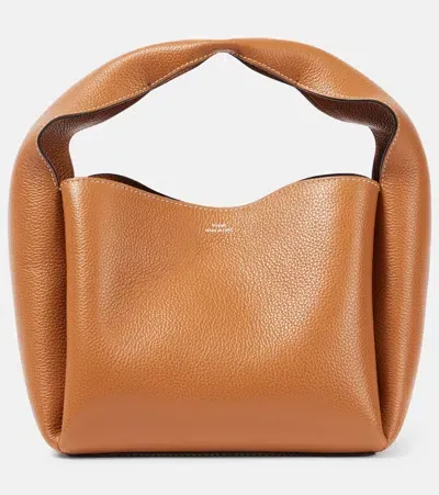 Totême Leather Tote Bag In Beige