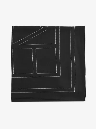 Totême Logo Silk Scarf In Black