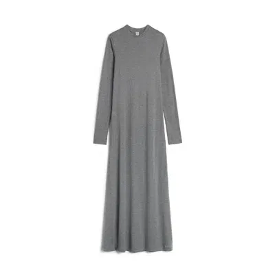 Totême Long-sleeve Jersey Dress In Grey