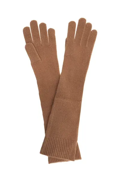 Totême Long Wool And Cashmere Gloves In Beige