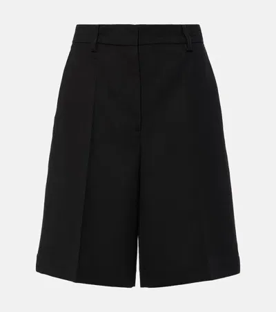 Totême Mid-rise Bermuda Shorts In Black