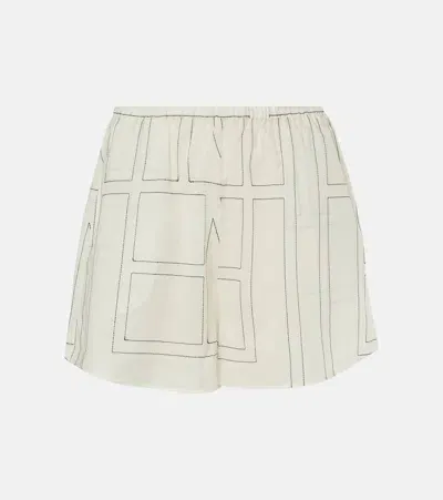 Totême Monogram Cotton-blend Shorts In White