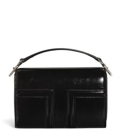 Totême Naplack Leather T-flap Top-handle Bag In Black