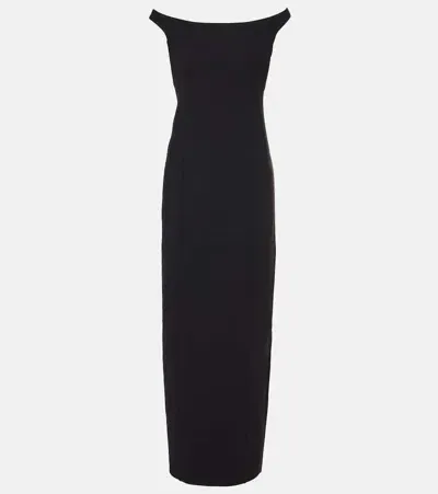 Totême Off-shoulder Maxi Dress In Black