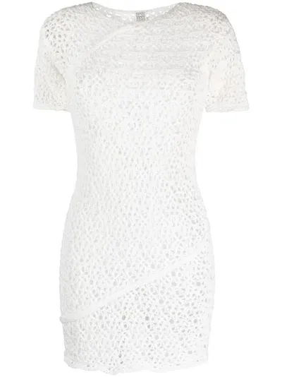 Totême Open-knit Minidress In White