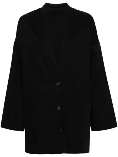 Totême Oversized Cotton Cardigan In Black