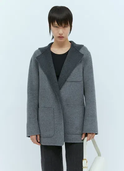 Totême Toteme Women Patch Pocket Doublé Wool Jacket In Gray