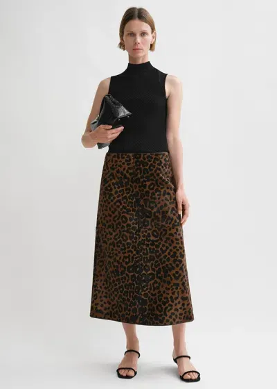 Totême Zeron Leopard-print Leather Skirt