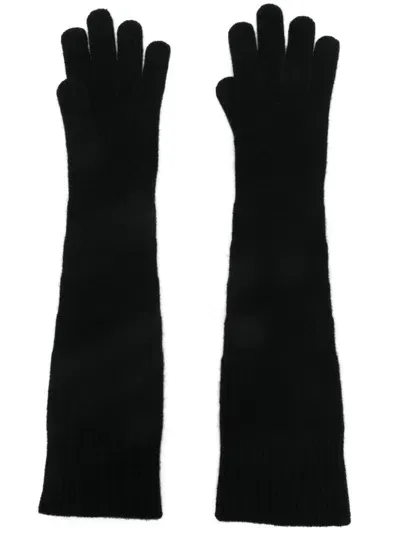 Totême Ribbed Gloves In Black