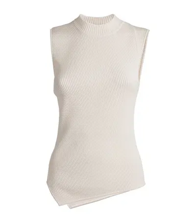 Totême Ribbed Sleeveless Top In Beige