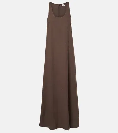 Totême Sablé Midi Dress In Brown