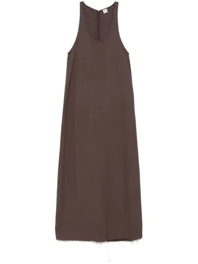 Totême Scoop-neck Maxi Dress In Brown