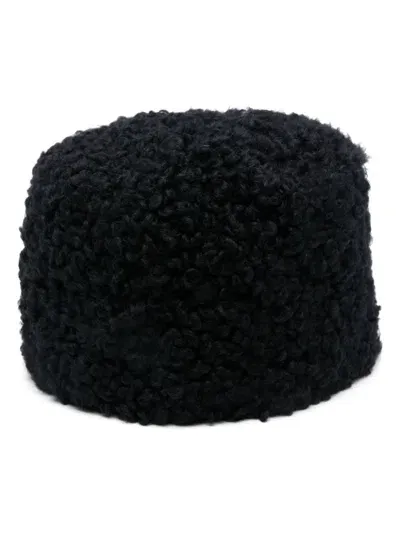 Totême Shearling Pillbox Hat In Blue