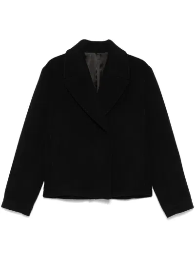 Totême Short Peacoat In Black