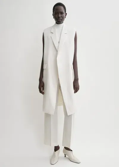 Totême Sleeveless Grain De Poudre Coat Off White