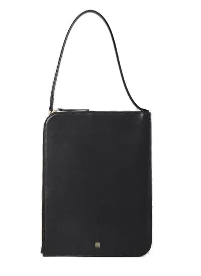 Totême Logo-plaque Slim Shoulder Bag In Black