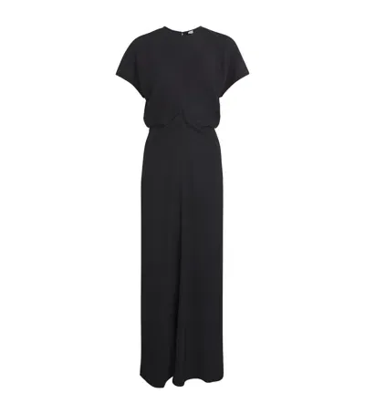 Totême Slouch-waist Maxi Dress In Navy