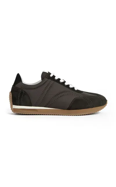 Totême Sport Leather-trimmed Nylon Sneakers In Brown