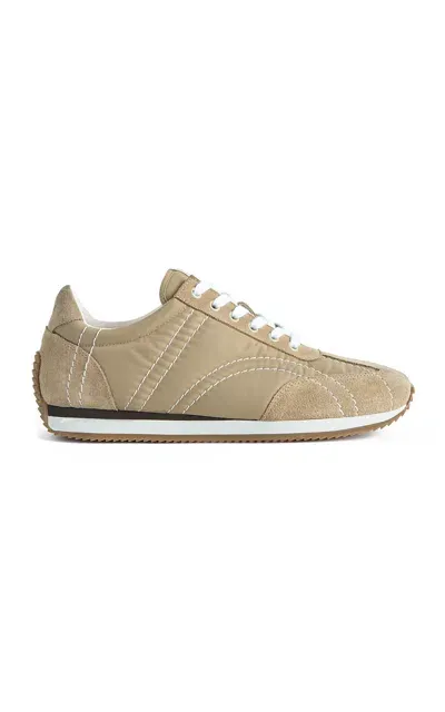 Totême Sport Leather-trimmed Nylon Sneakers In Tan