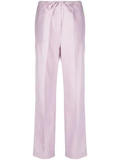 Totême Straight-leg Drawstring Trousers In Purple