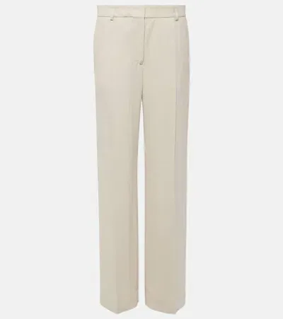 Totême Beige Straight-leg Trousers In 127 Pebble