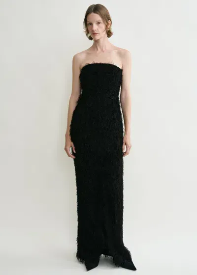 Totême Strapless Fil Coupé Dress Black