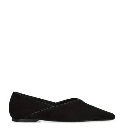 Totême Suede The Everyday Ballet Flats In Black