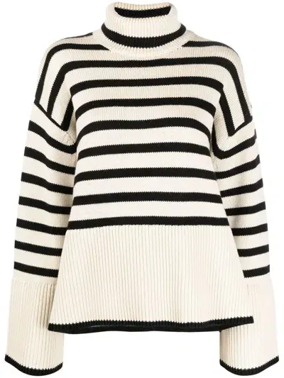 Totême Sweaters In Light Sand Stripe