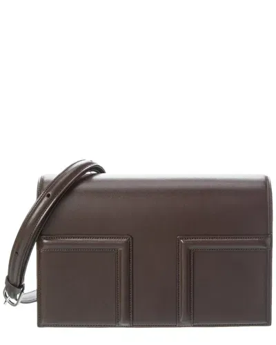 Totême T-flap Leather Shoulder Bag In Brown