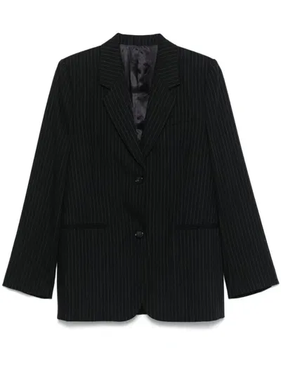 Totême Tailored Pinstriped Blazer In Navy