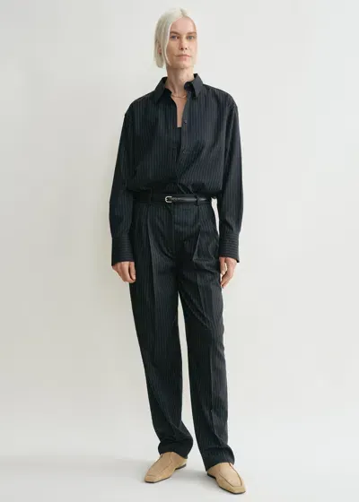 Totême Tailored Pinstriped Trousers Navy