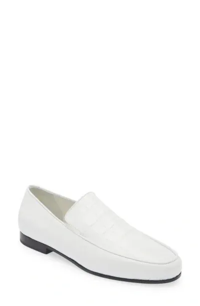 Totême Toteme The Croco Oval Loafer In White