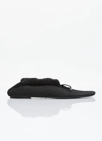 Totême The Knitted Ballerina Flats In Black