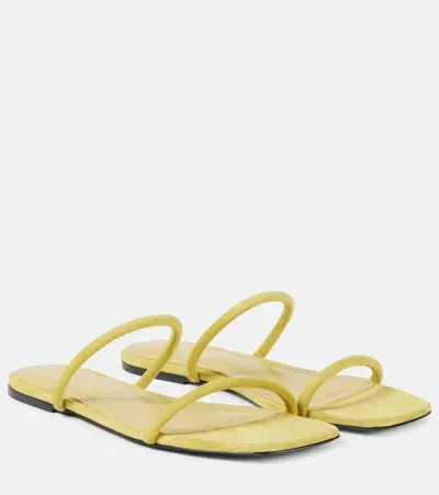 Totême The Minimalist Suede Sandals In Yellow