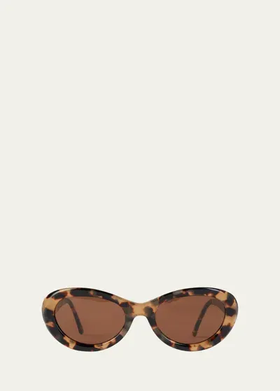 Totême The Ovals Round-frame Acetate Sunglasses In Tortoise