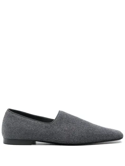 Totême The Piped Loafer Grey Melange In 074 Grey Melange