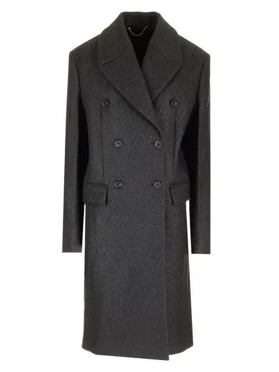 Totême Double-breasted Wool-blend Felt Coat In Grey