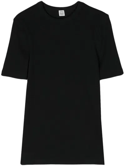 Totême Crew-neck Short-sleeve T-shirt In Black